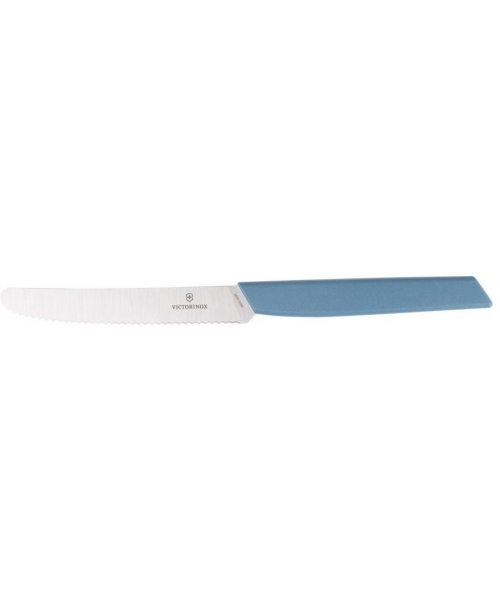 Stalo įrankiai Victorinox: Stalo peilis Victorinox Swiss Modern 6.9006.11W41, mėlynas, dantytas, 11cm