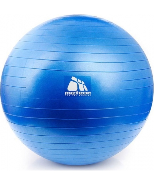 Gymnastics Balls 65cm Meteor: "Meteor" fitneso kamuolys su pompa 65 cm, mėlynas