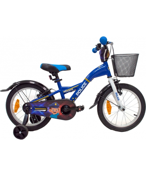 Vaikiški dviratukai ir triratukai : Dviratis 4KIDS Police 16", Size 9.5"(24 cm), mėlynas