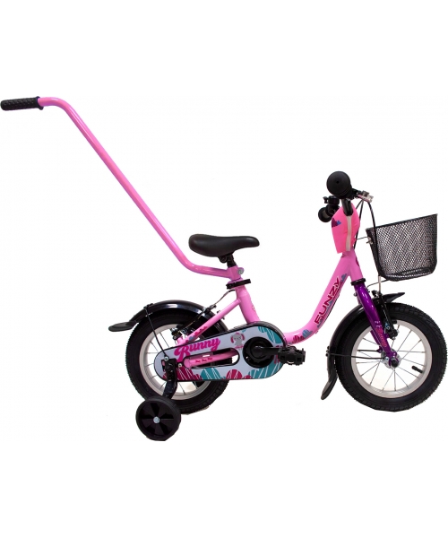 Vaikiški dviratukai ir triratukai : Dviratis 4KIDS Funzy Bunny 12", rožinis
