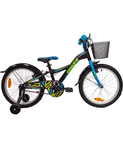 Vaikiški dviratukai ir triratukai : Dviratis 4KIDS Blaze 20", dydis 10"(25.5 cm), juodas