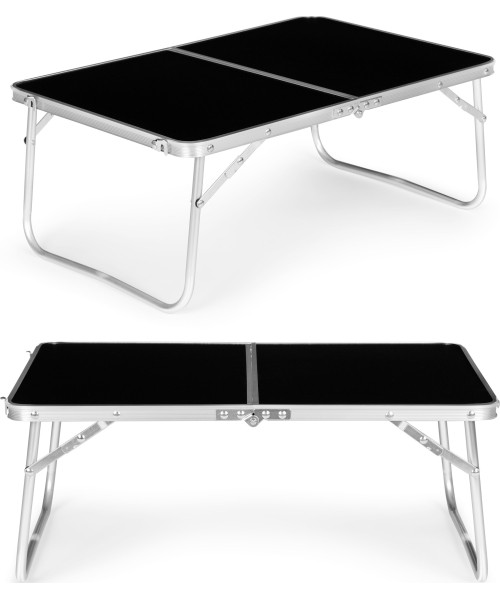 Stalai ModernHOME: Turistinis stalas pikniko stalas sulankstomas juodas viršus 60x40 cm