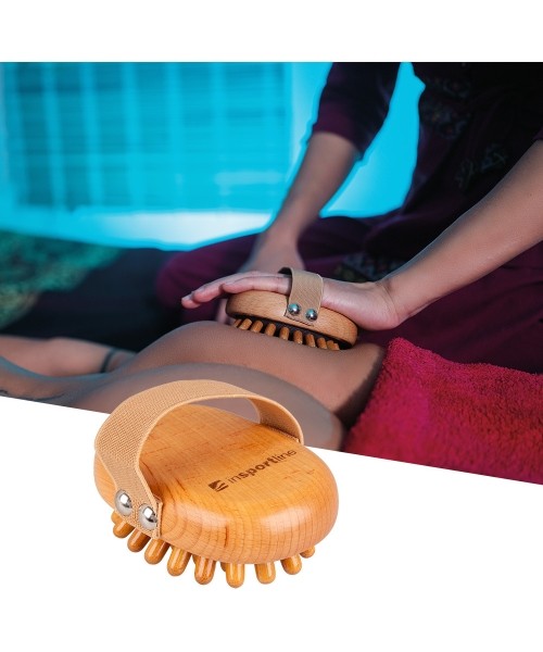 Smulkūs masažuokliai inSPORTline: Medinis masažo šepetys inSPORTline Peaters