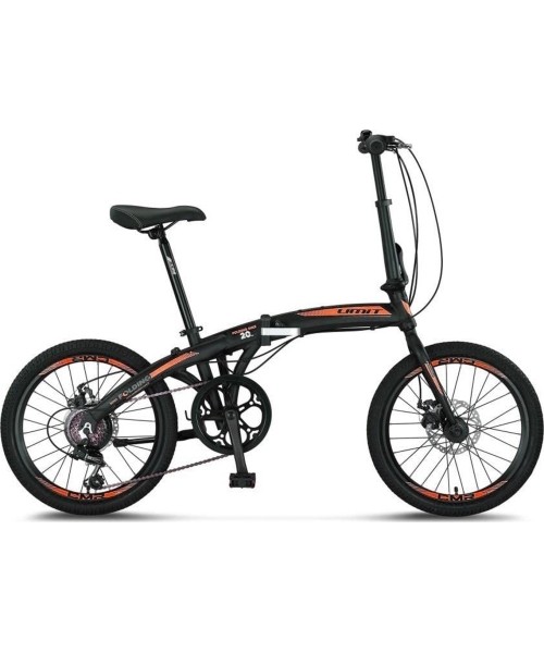 City Bikes : UMIT FOLDING 20" 6G (juoda/oranžinė)