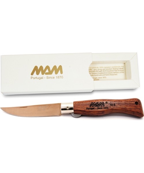 Hunting and Survival Knives MAM: Bronzinio titano sulankstomas peilis MAM Douro 5000, 7.5cm