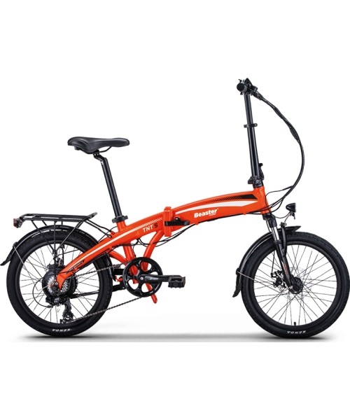 Elektriniai dviračiai Beaster: Elektrinis dviratis Beaster BS115O, 250W, 36V, 8.8Ah, oranžinis, sulankstomas