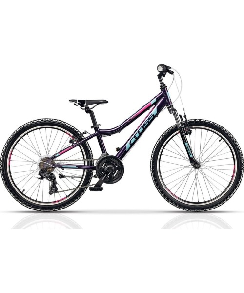 Dviračiai jaunimui ir suaugusiems : Dviratis Cross Speedster Girl 24", dydis 12" (30cm), violetinis/rožinis/žydras