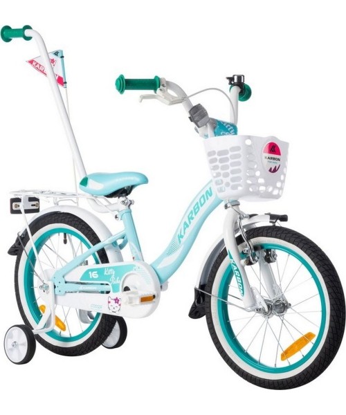 Vaikiški dviratukai ir triratukai : Dviratis Karbon Kitty 16 turquoise-white