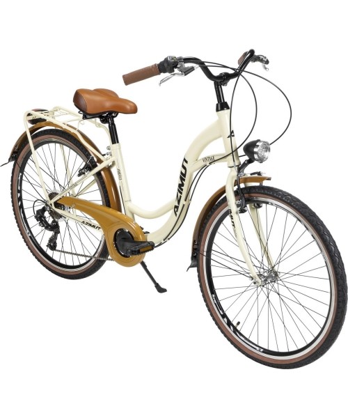City Bikes : Dviratis AZIMUT Vintage TX-7 26" 2023 cream-brown shiny