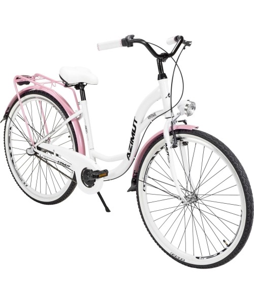 City Bikes : Dviratis AZIMUT Vintage 28" 3-speed 2023 white-pink shiny