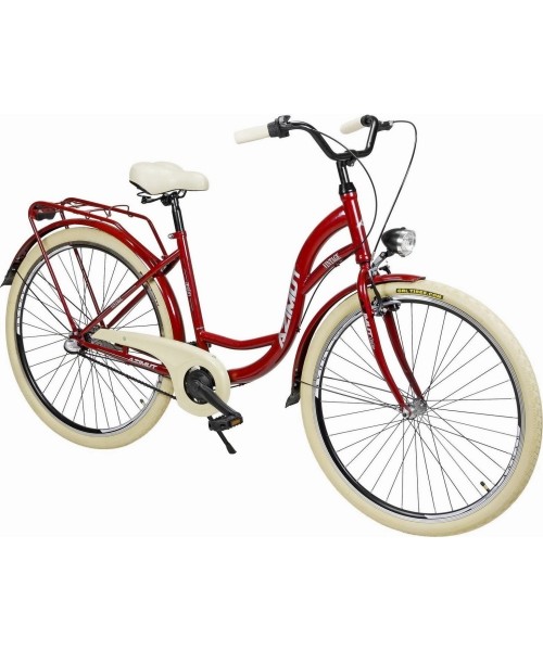 City Bikes : Dviratis AZIMUT Vintage 28" 3-speed 2023 burgund-cream shiny