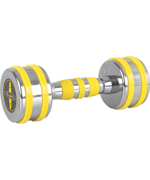 Chrome Dumbbells inSPORTline: Chromuotas hantelis inSPORTline Yellsteel 5 kg