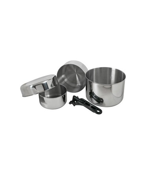 Dishes BasicNature: Cooking Set BasicNature Stainless Steel Biwak 3
