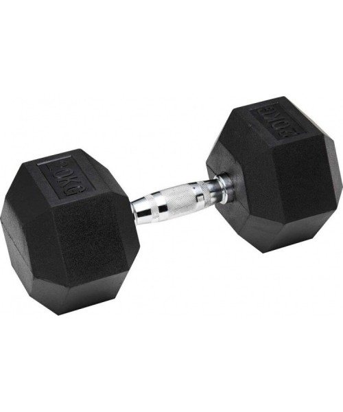 Gumuoti hanteliai Bauer Fitness: Gumuotas hantelis Bauer Fitness HEX