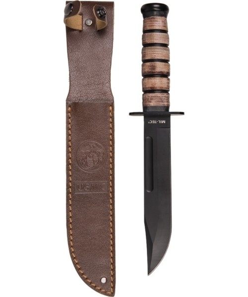 Hunting and Survival Knives MIL-TEC: USMC COMBAT KNIFE WITH LEATHER SHEATH