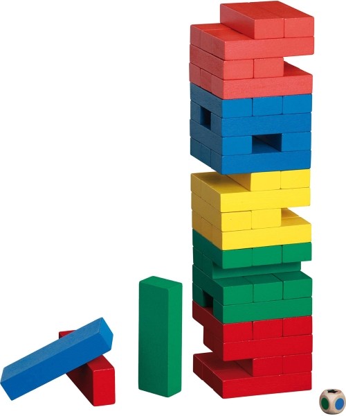 Tumbling Tower Philos: Game Philos Tumbling Tower Colourful 7.5 x 7.5 x 30 cm