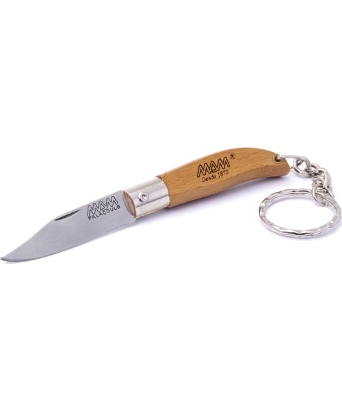 Medžiokliniai ir išgyvenimo peiliai MAM: Sulankstomas peilis su raktų pakabuku MAM Iberica 2000, buksmedžio mediena, 4.5cm