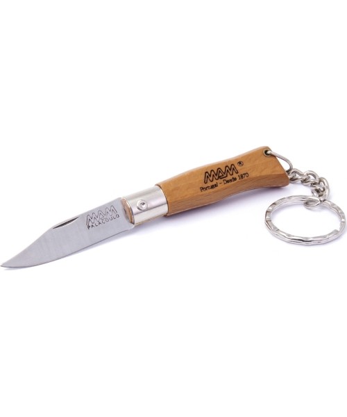 Medžiokliniai ir išgyvenimo peiliai MAM: Sulankstomas peilis su raktų pakabuku MAM Douro 2002, buksmedžio mediena, 4.5cm