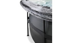 Viršžeminiai baseinai Exit: EXIT Black Leather pool ø427x122cm with sand filter pump and dome - black