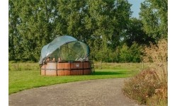 Viršžeminiai baseinai Exit: EXIT Black Leather pool ø427x122cm with sand filter pump and dome - black