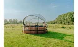 Viršžeminiai baseinai Exit: EXIT Black Leather pool ø427x122cm with sand filter pump and dome - black