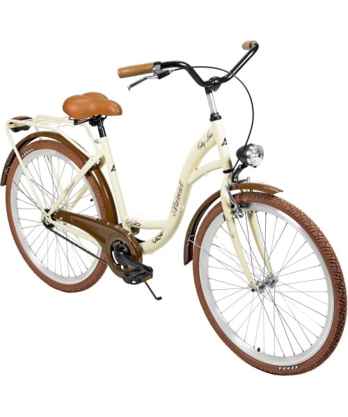 City Bikes : Dviratis AZIMUT City Lux 26" 2023 cream-brown