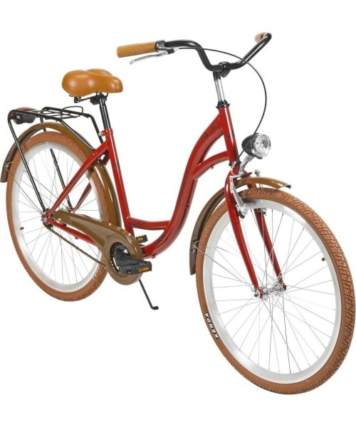 City Bikes : Dviratis AZIMUT City Lux 26" 2023 bordo-brown