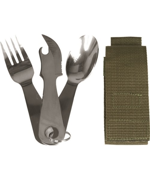 Cutlery MIL-TEC: EATING UTENSIL STAINLESS STEEL W.POUCH