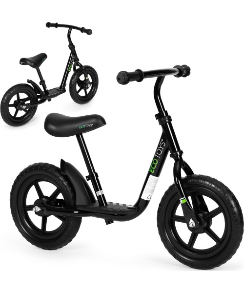 Vaikiški paspirtukai Eco Toys: Vaikiškas krosinis dviratis su platforminiais EVA ratais ECOTOYS juodas