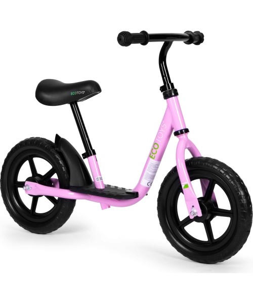 Children's Scooters Eco Toys: Vaikiškas krosinis dviratis su platforminiais EVA ratais ECOTOYS rožinės spalvos