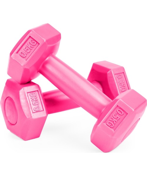 Dumbbells for Aerobics ModernHOME: Fitneso hantelių rinkinys ModernHOME, rožinis, 2 x 0.5 kg