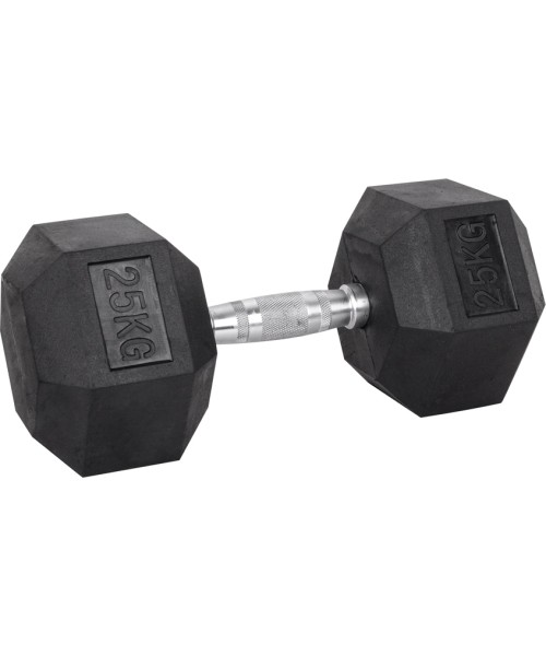 Rubber Dumbbells inSPORTline: Šešiakampiai hanteliai inSPORTline Hexsteel 25 kg