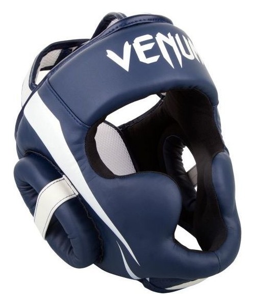 Bokso šalmai Venum: Bokso šalmas Venum Elite - White/Navy Blue