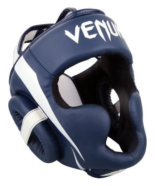 Boxing Helmets Venum: Headgear Venum Elite - White/Navy Blue