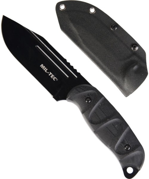 Medžiokliniai ir išgyvenimo peiliai MIL-TEC: BLACK COMBAT KNIFE G10 W. KYDEX® SCABBARD