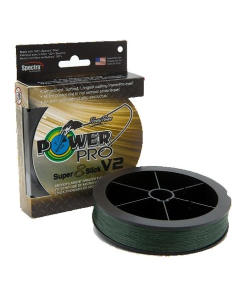 Fishing Lines & Leaders PowerPro: Braided Line PowerPro Super 8 Slick, Moss Green, 275m, 0.41mm, 40kg