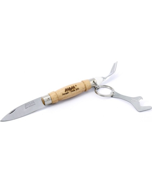 Multifunction Tools and Knives MAM: Sulankstomas peilis su šakute ir atidarytuvu MAM Traditional 2023, 6.1cm