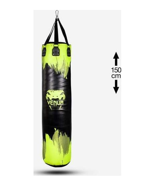 Bokso maišai Venum: "Venum Hurricane" smūgiavimo maišas - Neo geltonas/juodas - 150 cm