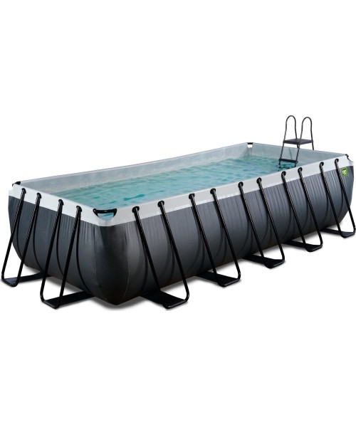 Above Ground Pools Exit: EXIT Black Leather pool 540x250x122cm with filter pump - black