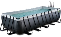 Above Ground Pools Exit: EXIT Black Leather pool 540x250x122cm with filter pump - black