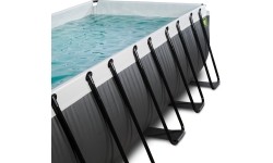 Above Ground Pools Exit: EXIT Black Leather pool 540x250x122cm with filter pump - black