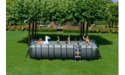 Above Ground Pools Exit: EXIT Black Leather pool 540x250x122cm with filter pump - black