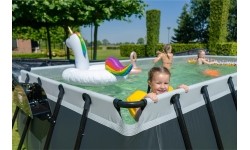 Above Ground Pools Exit: EXIT Black Leather pool 540x250x122cm with filter pump - black