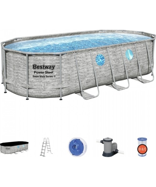 Viršžeminiai baseinai Bestway: Stovas baseinas 549 cm x 274 cm x 122 cm, Power Steel Swim VISTA s