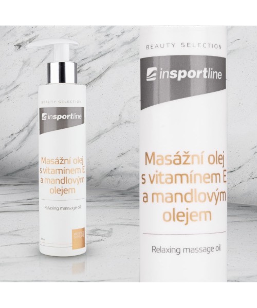 Masažo aliejai inSPORTline: InSPORTline massage oil with vitamin E and almond oil 200 ml