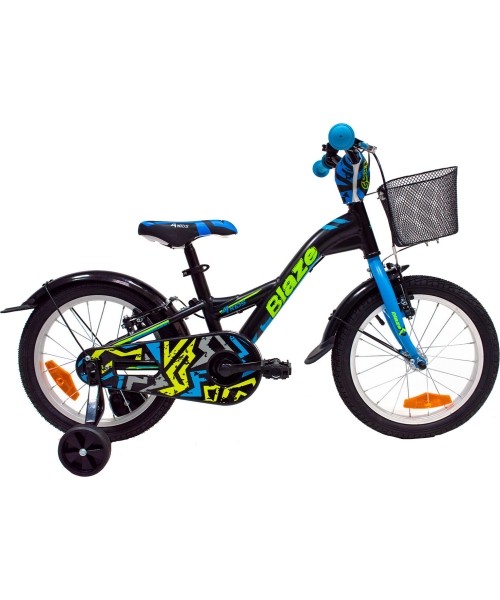 Vaikiški dviratukai ir triratukai : Dviratis 4KIDS Blaze 16", Size 10" (25.5 cm), juodas