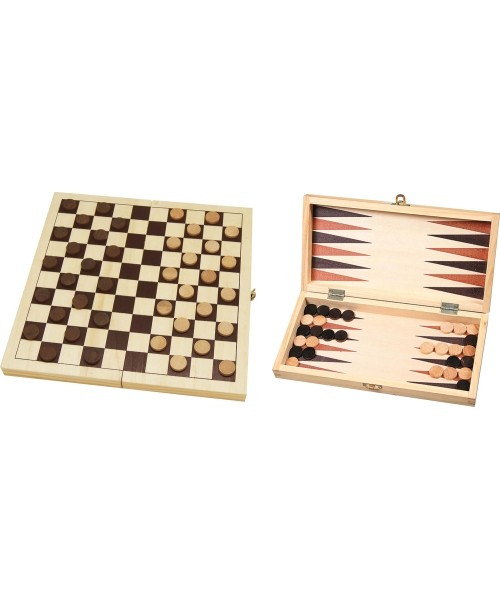 Backgammon, Chess, Checkers Buffalo: Šaškių ir nardų rinkinys Buffalo, 29 x 29 cm