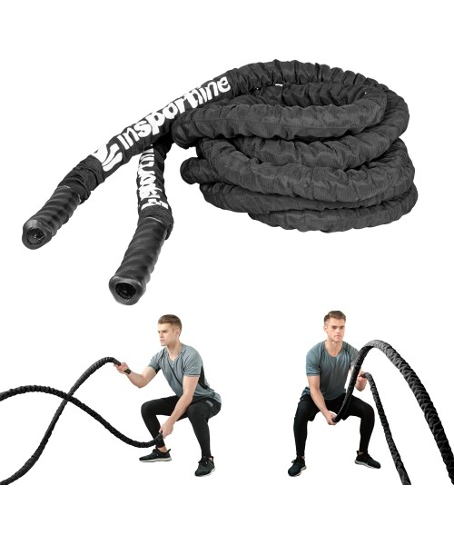 Battle Ropes inSPORTline: Jėgos-kovos virvė su nailonine apsauga inSPORTline Waverope 15m 38mm 13kg