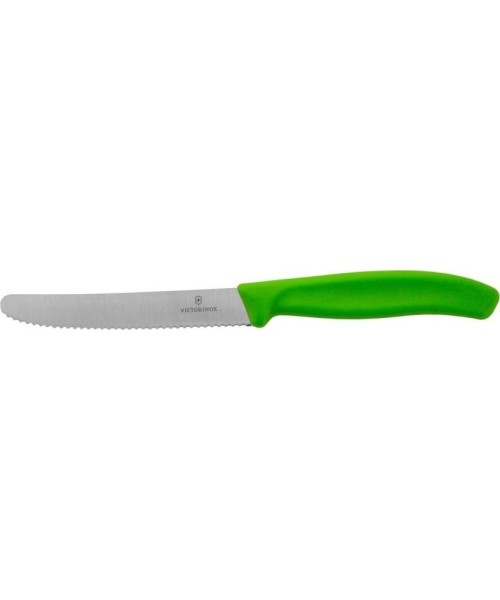 Stalo įrankiai : Peilis pomidorams Victorinox 6.7836.L114, dantytas, 11cm, žalias