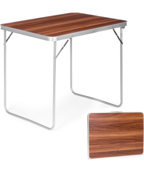 Stalai ModernHOME: Turistinis stalas pikniko stalas sulankstomas viršus 80x60 cm rudos spalvos